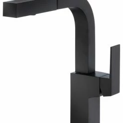 Best Pirce 💯 Gerber Plumbing Gerber Mid-Town Pullout Spray Single Hole Kitchen Faucet, Satin Black, D404562BS ⌛