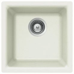 Best Pirce ❤️ Houzer Inc. Houzer E-100U CLOUD Quartztone Series Granite Dual Mount Bar/Prep Sink, White 🎉