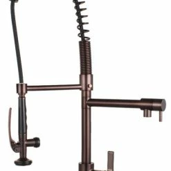 Buy ✨ Kingston Brass Gourmetier Single-Handle Pre-Rinse Kitchen Faucet, Oil Rubbed Bronze 😉