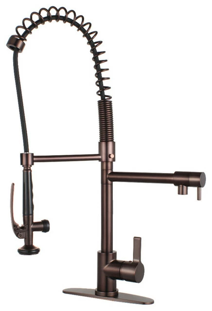 Buy ✨ Kingston Brass Gourmetier Single-Handle Pre-Rinse Kitchen Faucet, Oil Rubbed Bronze 😉