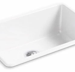 Coupon 😉 Kohler Iron/Tones 27" X 18-3/4" X 9-5/8" Top-/Under-Mount Kitchen Sink, White ⌛