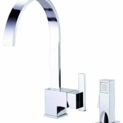 Cheap 🔔 Gerber Plumbing Danze Polished Chrome Sirius Single Handle Kitchen Faucet With Sprayer 🔥