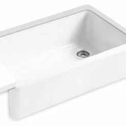 Wholesale 🎁 Kohler Whitehaven Kitchen Sink W/ Tall Apron, White ✔️